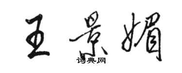 骆恒光王景媚行书个性签名怎么写