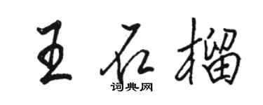 骆恒光王石榴行书个性签名怎么写