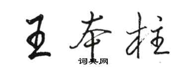骆恒光王本柱行书个性签名怎么写