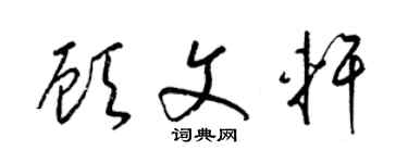 梁锦英顾文轩草书个性签名怎么写
