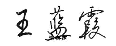 骆恒光王蓝霞行书个性签名怎么写