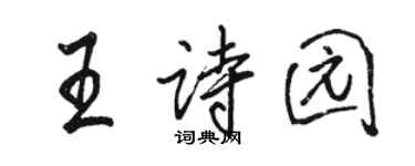 骆恒光王诗园行书个性签名怎么写