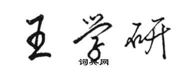 骆恒光王学研行书个性签名怎么写