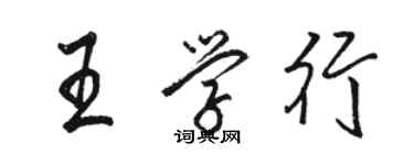 骆恒光王学行行书个性签名怎么写