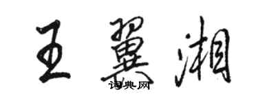 骆恒光王翼湘行书个性签名怎么写