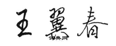 骆恒光王翼春行书个性签名怎么写