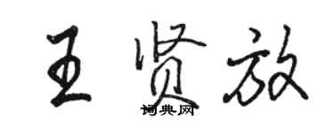 骆恒光王贤放行书个性签名怎么写
