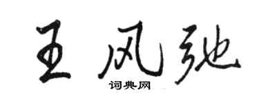 骆恒光王风弛行书个性签名怎么写