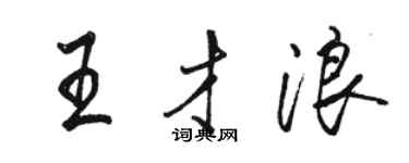 骆恒光王才浪行书个性签名怎么写