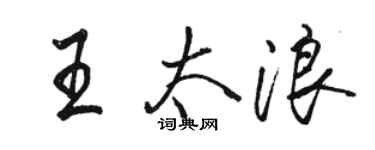 骆恒光王太浪行书个性签名怎么写