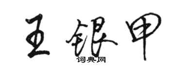骆恒光王银甲行书个性签名怎么写