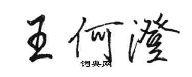 骆恒光王何澄行书个性签名怎么写