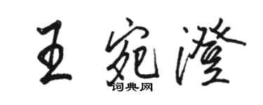 骆恒光王宛澄行书个性签名怎么写