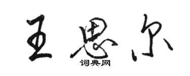 骆恒光王思尔行书个性签名怎么写