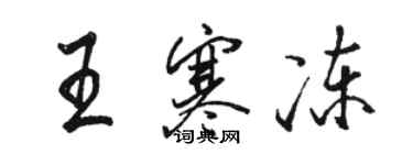 骆恒光王寒冻行书个性签名怎么写