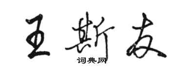 骆恒光王斯友行书个性签名怎么写