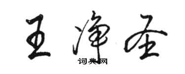 骆恒光王净圣行书个性签名怎么写
