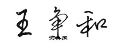 骆恒光王争和行书个性签名怎么写