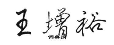 骆恒光王增裕行书个性签名怎么写
