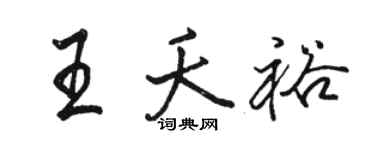骆恒光王夭裕行书个性签名怎么写
