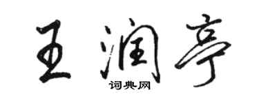 骆恒光王润亭行书个性签名怎么写