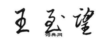 骆恒光王至望行书个性签名怎么写