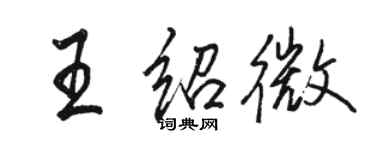 骆恒光王绍微行书个性签名怎么写