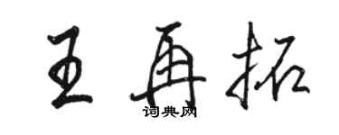 骆恒光王再拓行书个性签名怎么写