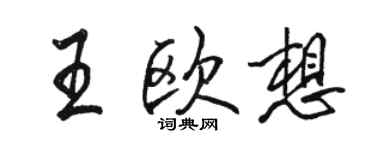 骆恒光王欧想行书个性签名怎么写
