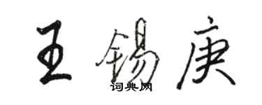 骆恒光王锡庚行书个性签名怎么写