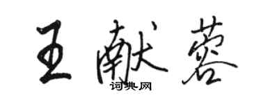 骆恒光王献蓉行书个性签名怎么写