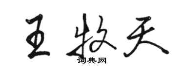 骆恒光王牧天行书个性签名怎么写