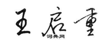 骆恒光王启重行书个性签名怎么写