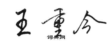 骆恒光王重今行书个性签名怎么写