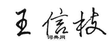 骆恒光王信枝行书个性签名怎么写