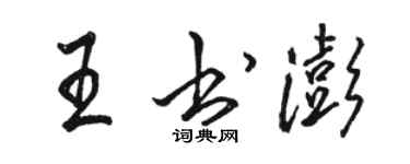 骆恒光王书澎行书个性签名怎么写