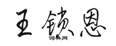 骆恒光王锁恩行书个性签名怎么写