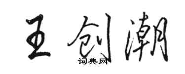 骆恒光王创潮行书个性签名怎么写