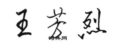 骆恒光王芳烈行书个性签名怎么写