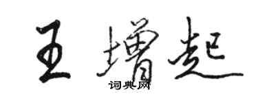 骆恒光王增起行书个性签名怎么写