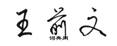 骆恒光王前文行书个性签名怎么写