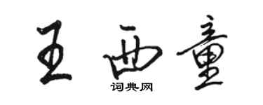 骆恒光王西童行书个性签名怎么写