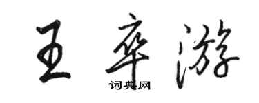 骆恒光王卒游行书个性签名怎么写