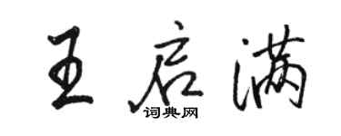 骆恒光王启满行书个性签名怎么写