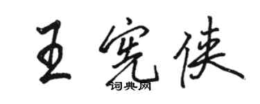 骆恒光王宪侠行书个性签名怎么写