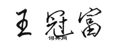 骆恒光王冠富行书个性签名怎么写