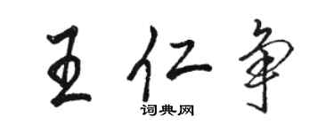 骆恒光王仁争行书个性签名怎么写