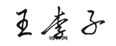 骆恒光王李子行书个性签名怎么写