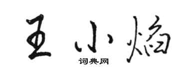 骆恒光王小焰行书个性签名怎么写