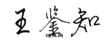 骆恒光王鉴知行书个性签名怎么写